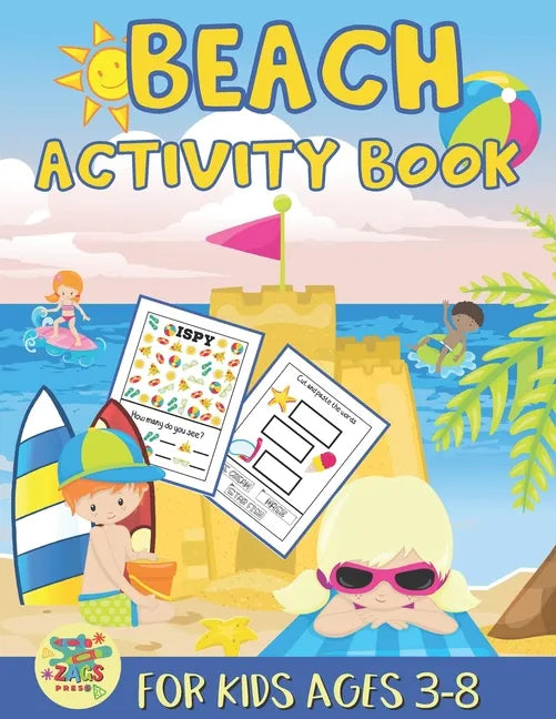 Beach activity book for kids ages 3-8: beach gift for kids ages 3 and up - Paperback