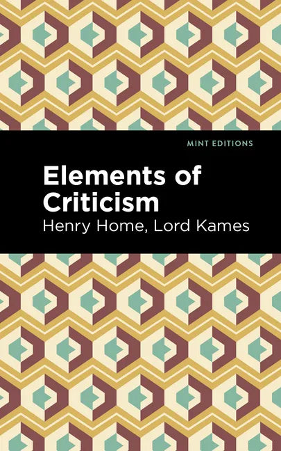 Elements of Criticism - Paperback