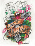 Kickin it New School: An adult coloring book of illustrative tattoo designs - Paperback