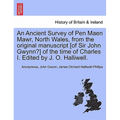 An Ancient Survey of Pen Maen Mawr, North Wales, from the Original Manuscript [of Sir John Gwynn?] of the Time of Charles I. Edited by J. O. Halliwell - Paperback