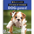 Brain Games - Sticker by Number: Dog-Gone It (28 Images to Sticker) - Spiral