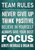 TEAM RULES - Never Give Up - Think Positive - Believe In Yourself - Always Give Your Best - Focus: Always Encourage & Dream Big - Motivational Employe - Paperback