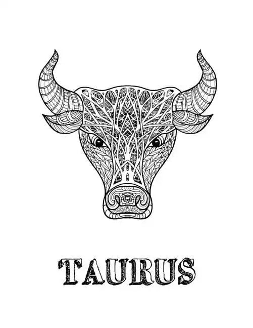 Taurus: Coloring Book with Three Different Styles of All Twelve Signs of the Zodiac. 36 Individual Coloring Pages. 8.5 x 11 - Paperback
