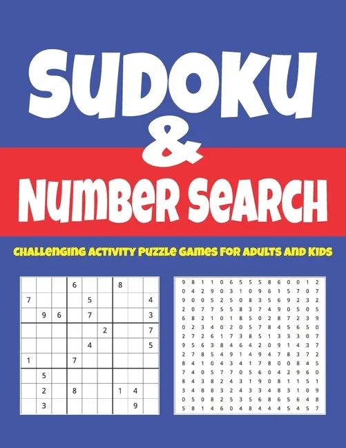Sudoku & Number Search: Challenging Activity Puzzle Games For Adults And Kids - Paperback