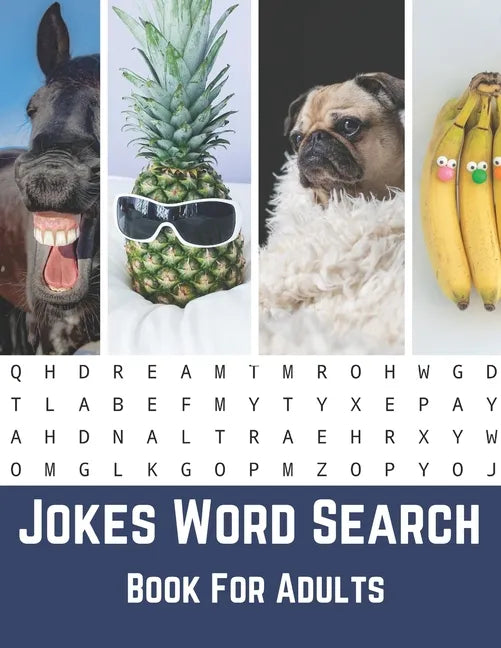 Jokes Word Search Book For Adults: Large Print Puzzle Book Gift With Solutions And Funny Jokes - Paperback