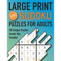 Large Print Sudoku Puzzles For Adults Hard 200 Unique Puzzles Answer Key Included: Challenging 9x9 Larger Oversized Grids with Wide Margins for Adults - Paperback