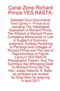 Canal Zone Richard Prince YES RASTA: Selected Court Documents from Cariou v. Prince et al - Paperback
