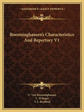 Boenninghausen's Characteristics and Repertory V1 - Paperback