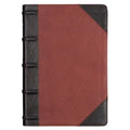 KJV Giant Print Full-Size Bible Two-Tone Brandy/Brown Full Grain Leather - Leather