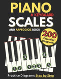 Piano & Keyboard Scales and Arpeggios Book, Practice Diagrams Step by Step: Fundamentals of Piano Practices, All the Major, Minor (Pentatonic, Blues a - Paperback