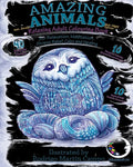 ANTI-STRESS Relaxing Adult Colouring Book Mid-Night Edition: Amazing Animals - For Relaxation, Meditation, Stress Relief, Calm And Healing - Paperback