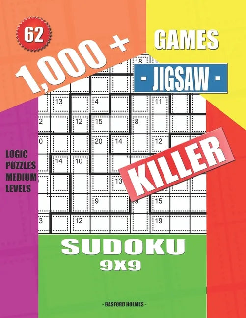 1,000 + Games jigsaw killer sudoku 9x9: Logic puzzles medium levels - Paperback