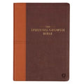 The Spiritual Growth Bible, Study Bible, NLT - New Living Translation Holy Bible, Faux Leather, Chocolate Brown/Ginger - Leather