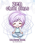 Zen Chibi Girls: A Cute Coloring Book with Kawaii Chibi Zodiac Signs and Yogi Girls - Paperback