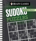 Brain Games - Large Print: Sudoku Puzzles (Dark Gray) - Spiral