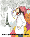 Adult Coloring Book: 100 Pages: Fashion Classy Chic Design & Women Sketches - Paperback