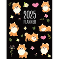 Pomeranian Planner 2025: Funny Small Dog Monthly Agenda January-December Organizer (12 Months) Cute Puppy Scheduler with Flowers & Pretty Pink Hearts - Paperback