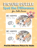 Picture Puzzle Spot the Difference for Cats Lover: Find the Difference Puzzle Books for Adults, with the Cute Cat Pictures. Fun Game Activity Book for - Paperback