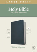 NLT Large Print Thinline Reference Bible, Filament Enabled Edition (Red Letter, Genuine Leather, Blue) - Leather