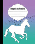 Composition Notebook: Pretty Stars and Unicorn Composition Notebook Wide Ruled 7.5 x 9.25 in, 100 pages book for kids, teens, school, studen - Paperback