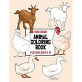 Hand Drawn Animal Coloring Book For Kids Ages 4-8: Large Print Coloring Pages For Young Children And Toddlers - Paperback