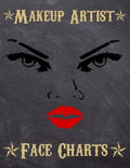 Makeup Artist Face Charts: Makeup cards to paint the face directly on paper with real make-up - Ideal for: professional make-up artists, vloggers - Paperback