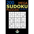 Mega Sudoku: 200 Easy to Very Hard Sudoku Puzzles Volume 1: HUGE BOOK of Easy, Medium, Hard & Very Hard Sudoku Puzzles - Paperback