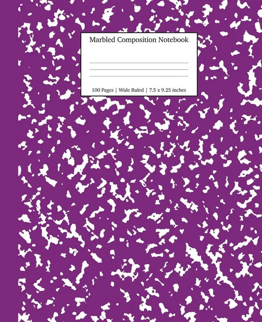 Marbled Composition Notebook: Purple Marble Wide Ruled Paper Subject Book - Paperback