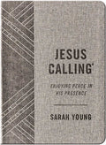 Jesus Calling, Textured Gray Leathersoft, with Full Scriptures: Enjoying Peace in His Presence (a 365-Day Devotional) - Leather
