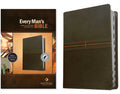 Every Man's Bible NLT (Leatherlike, East-West Grey, Indexed) - Imitation Leather