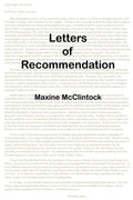 Letters of Recommendation - Paperback