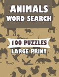 Animals Word Search 100 Puzzles Large Print: English Version for teens and adults - Paperback