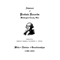 Abstract of Probate Records, Washington County, Ohio - Paperback