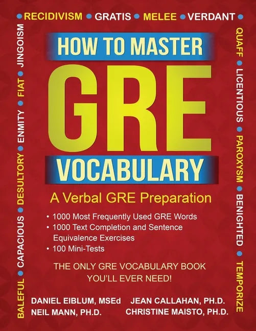How to Master GRE Vocabulary: A Verbal GRE Preparation - Paperback