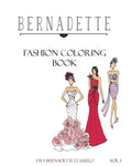 Bernadette Fashion Coloring Book: Designs of Gowns and Cocktail Dresses - Paperback