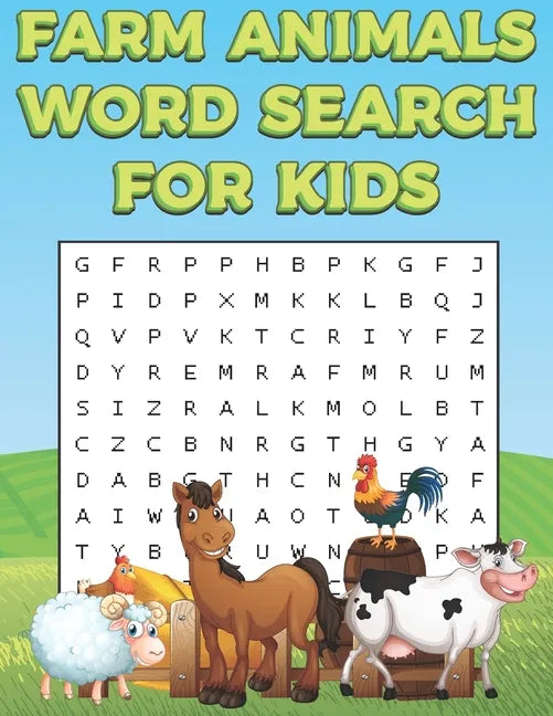 Farm Animals Word Search For Kids: Farm Life Word Search Puzzle Book For Boys And Girls - Paperback
