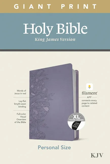 KJV Personal Size Giant Print Bible, Filament Enabled Edition (Leatherlike, Peony Lavender, Indexed) - Imitation Leather