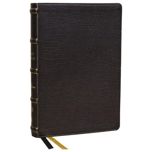KJV Holy Bible with Apocrypha and 73,000 Center-Column Cross References, Black Genuine Leather, Red Letter, Comfort Print: King James Version - Leather