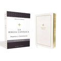 Biblia Católica, Regalos Y Ceremonias, Piel Reciclada, Blanco, Comfort Print - Leather