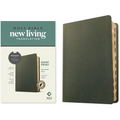 NLT Personal Size Giant Print Bible, Filament Enabled (Genuine Leather, Olive Green, Indexed, Red Letter) - Leather