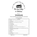 Theolog, Volume 2, Number 2: Journal of the Log College & Seminary - Paperback