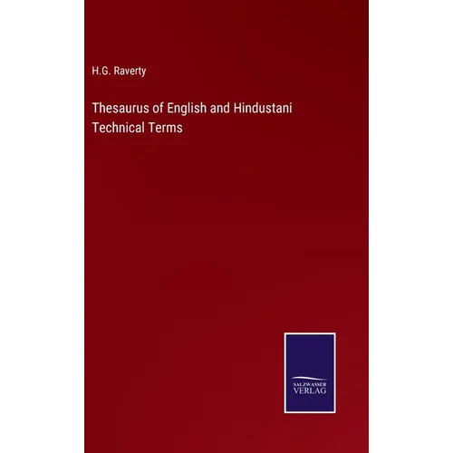 Thesaurus of English and Hindustani Technical Terms - Hardcover