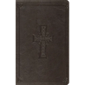 ESV Thinline Bible, Red Letter (Trutone, Charcoal, Celtic Cross Design) - Imitation Leather