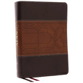 NKJV Study Bible, Leathersoft, Brown, Full-Color, Thumb Indexed, Comfort Print: The Complete Resource for Studying God's Word - Imitation Leather