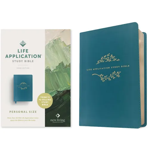 NLT Life Application Study Bible, Third Edition, Personal Size (Leatherlike, Teal Blue, Red Letter) - Imitation Leather