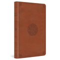 ESV Large Print Thinline Bible (Trutone, English Saddle, Emblem Design) - Imitation Leather