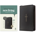 NLT Large Print Thinline Reference Zipper Bible, Filament Enabled (Leatherlike, Black Cross, Indexed, Red Letter) - Imitation Leather