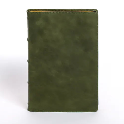 NASB Large Print Thinline Bible, Holman Handcrafted Collection, Marbled Olive Premium Calfskin - Leather