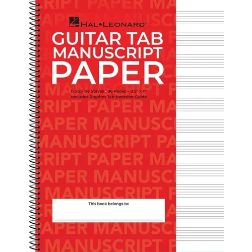 Guitar Tablature Manuscript Paper Wire-Bound Blank Sheet Music Book 11 Tablature Staves Per Page for Guitarists and Composers - Spiral