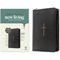 NLT Large Print Thinline Reference Zipper Bible, Filament Enabled (Leatherlike, Black Cross, Red Letter) - Imitation Leather